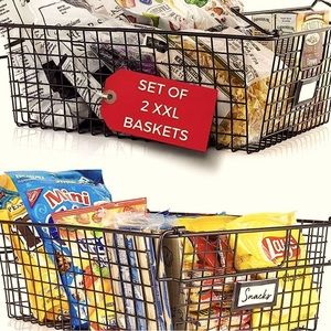 2 Granosi Stackable Bronze Metal Storage organizing baskets new